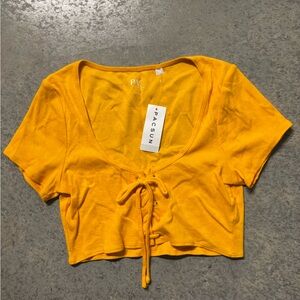 Yellow crop tee
